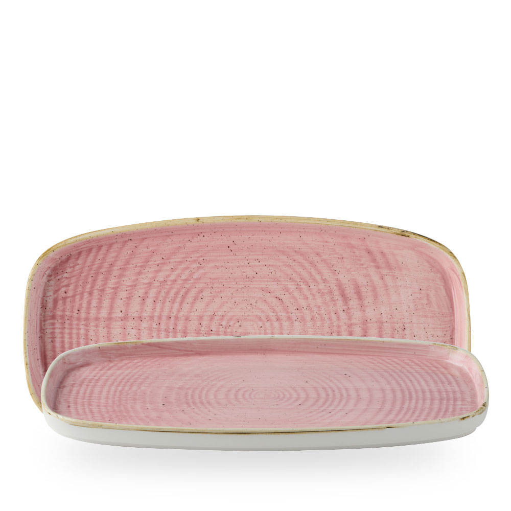 Churchill Stonecast Petal Pink Längliche Chefs Teller 12 5, 8 x 7 1, 4" 
