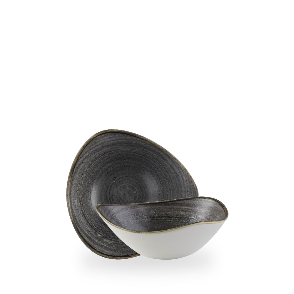 Churchill Stonecast Raw Black Bowl Dreieck. 18.5 cm, 37Cl 