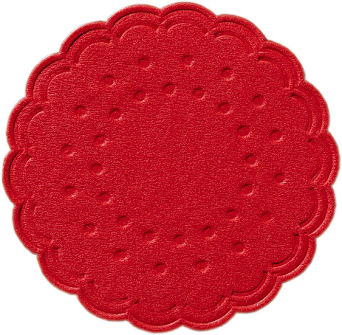Zelltuch Untersetzer - Coaster, 8-lagig Ø 7,5 cm, rot