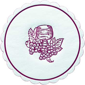 Zelltuch-Untersetzer Traube, bordeaux
