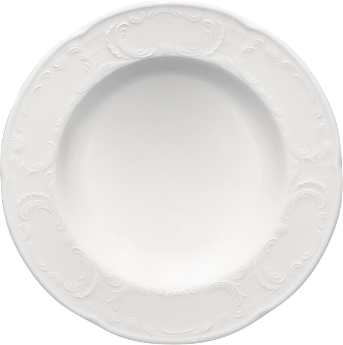 Mozart - Teller halbtief rund Fahne Relief, 20 cm