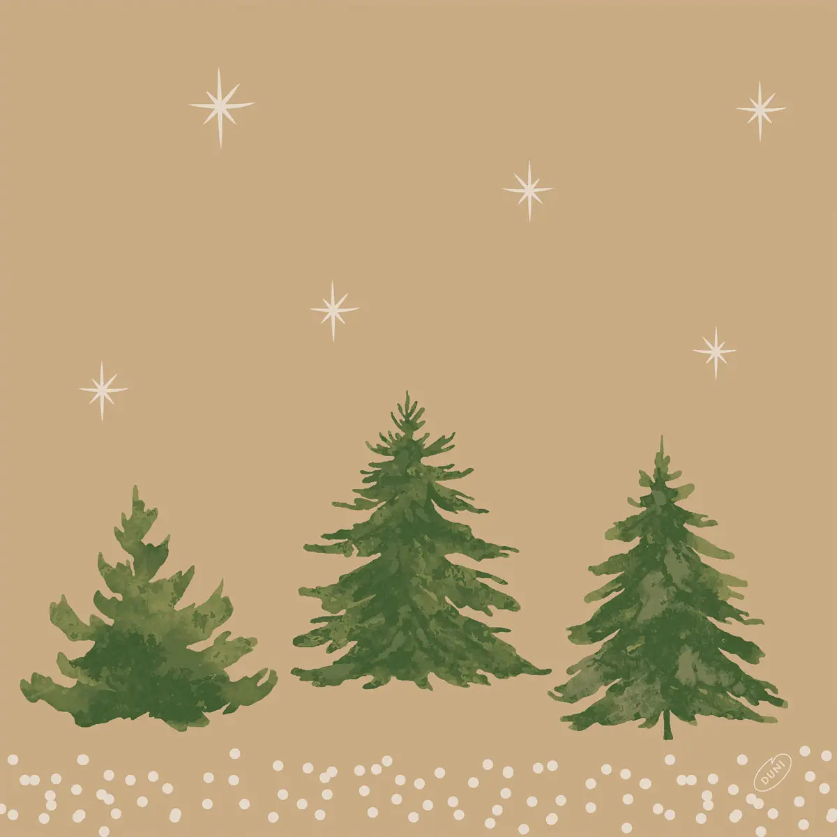 Bio Dunisoft Servietten - Humble trees, 40 x 40 cm, 1/4 Falz