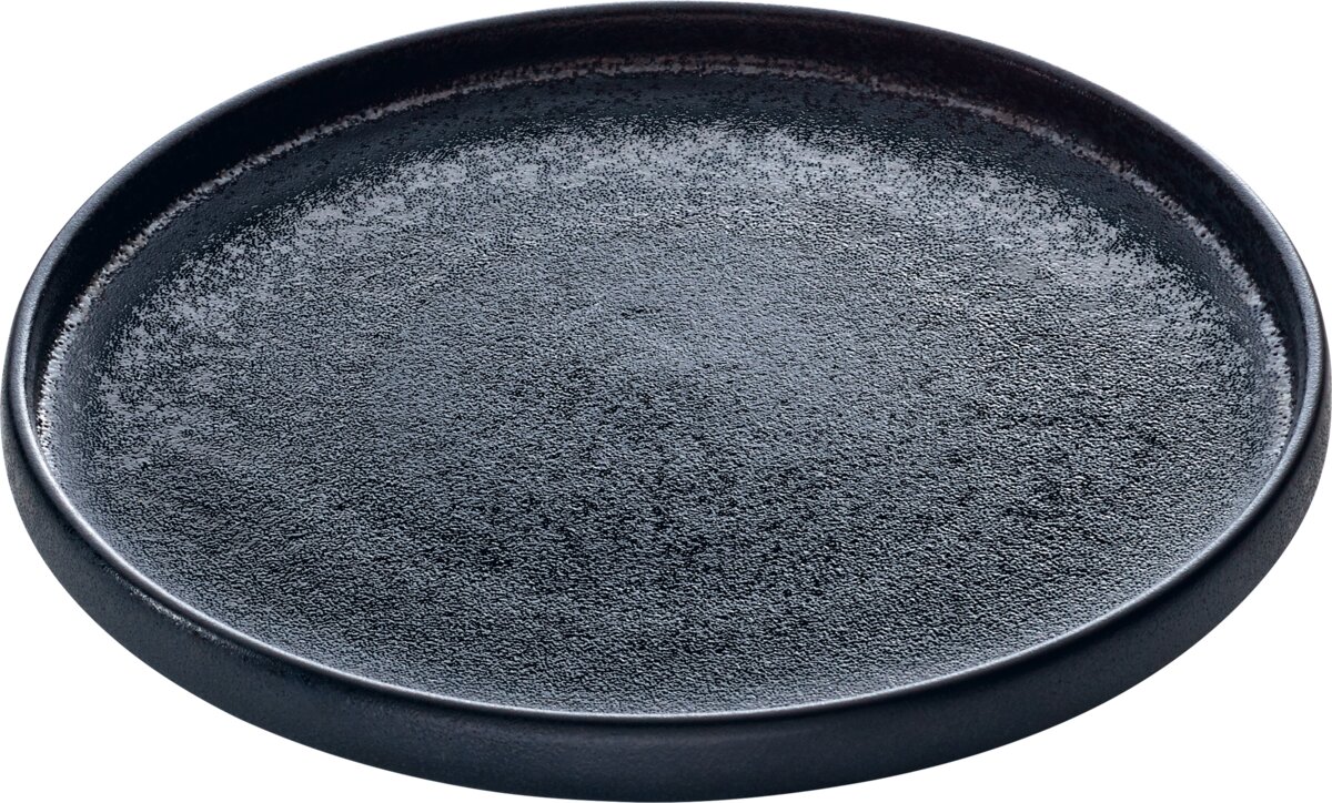 Nara Black - Teller flach rund schwarz, 21 cm