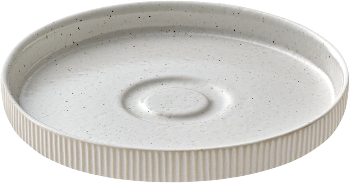 Nara White - Untertasse rund Relief,  weiß, 15 cm