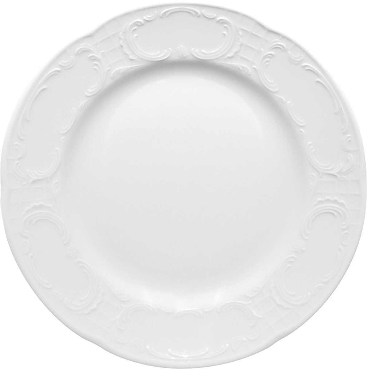 Mozart - Teller flach rund steile Fahne Relief, 19 cm