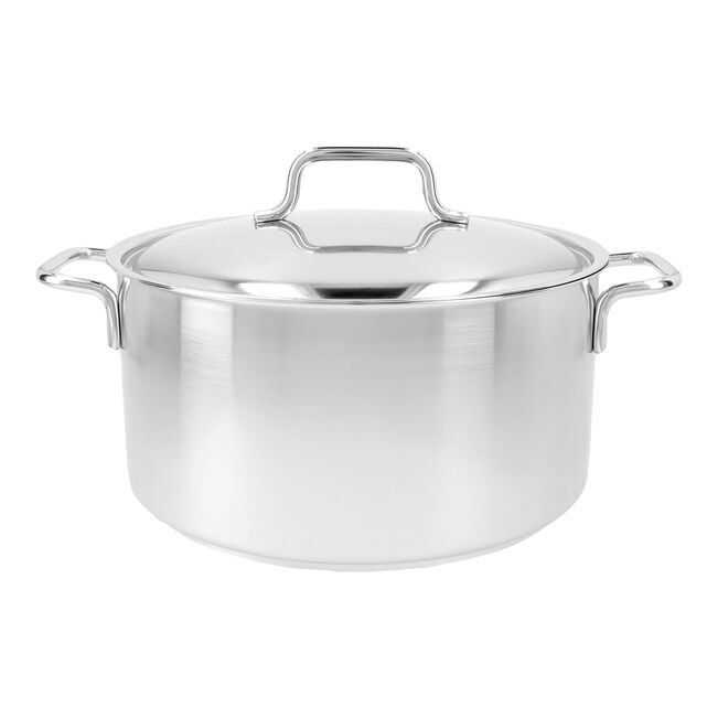 Bratentopf mit Deckel, 24 cm, rund, 18/10 Edelstahl