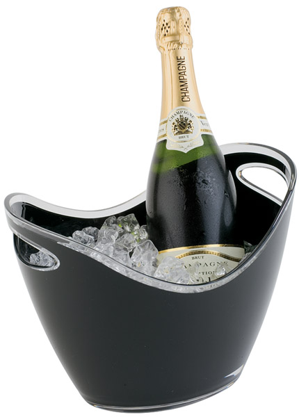Wein- / Sektkühler oval, 27 x 20 cm, 3 ltr., schwarz