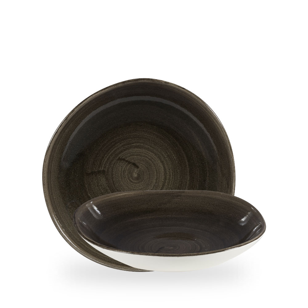 Churchill Stonecast Patina Iron Black Teller Tief Coup 25,3 cm