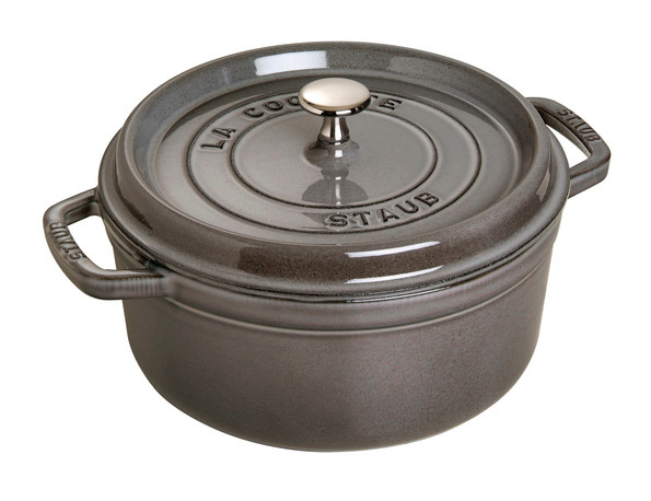 Cocotte, 30 cm, Graphit-Grau, rund, Gusseisen