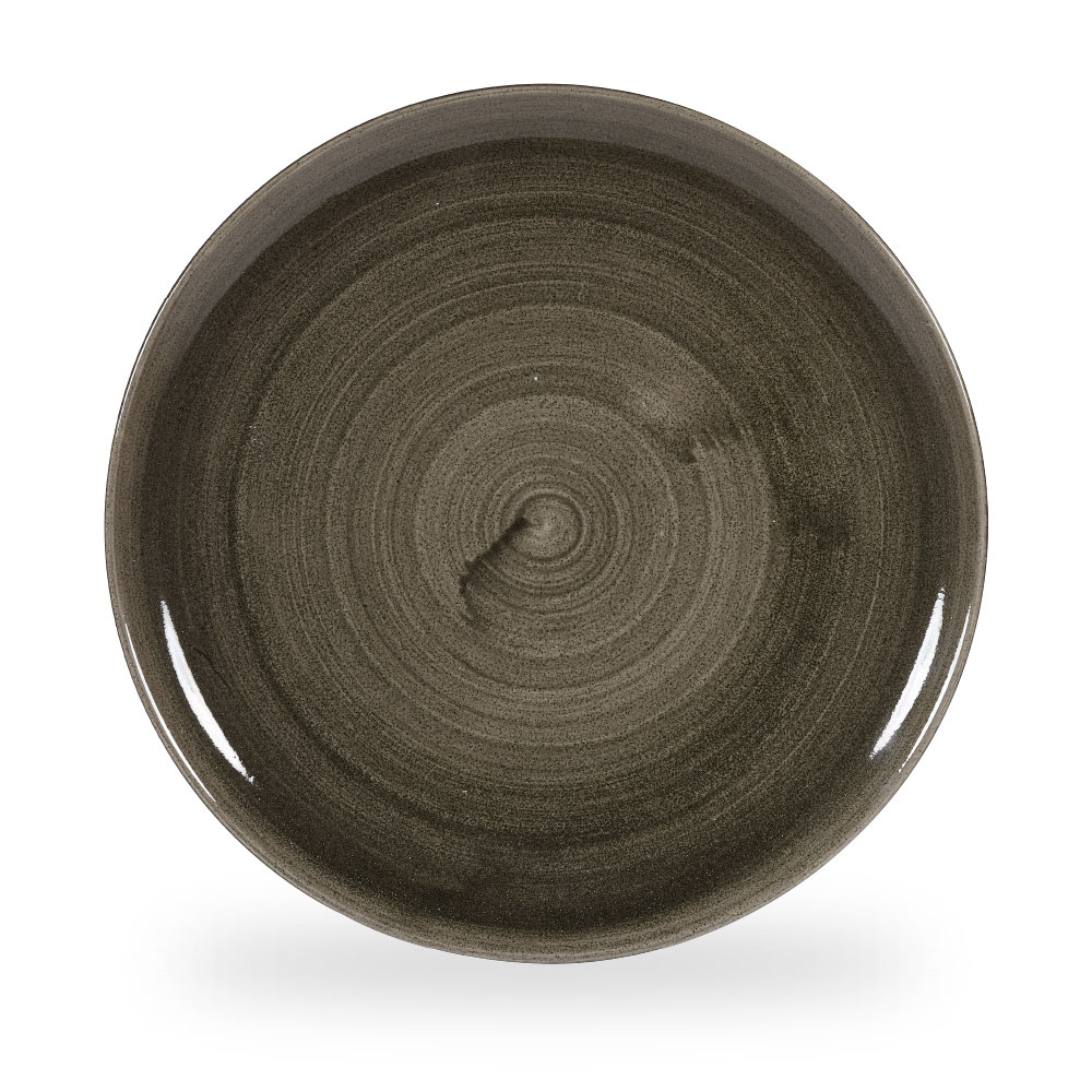 Churchill Stonecast Patina Iron Black Teller Flach Coup 32,4 cm