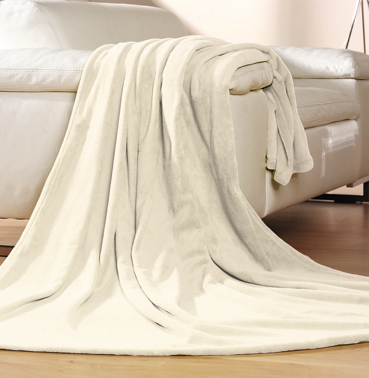 Microflauschdecke Memphis, 150 x 200 cm, Creme