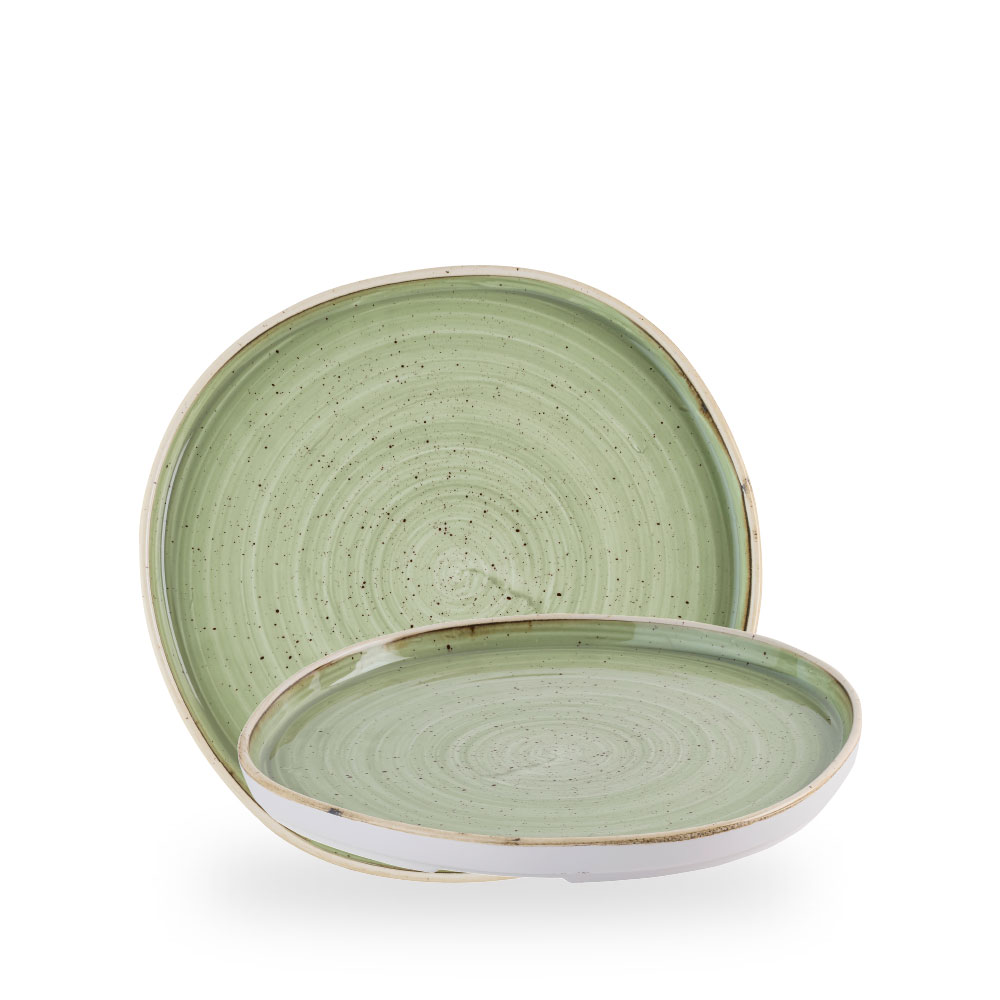 Churchill Stonecast Sage Green Teller Flach Mit Steilrand Organic 26 cm