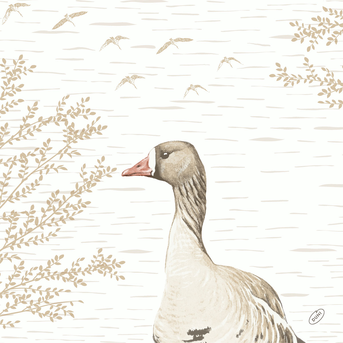 BIO Dunisoftservietten - Wood & Goose, 40 x 40 cm, 1/4-Falz