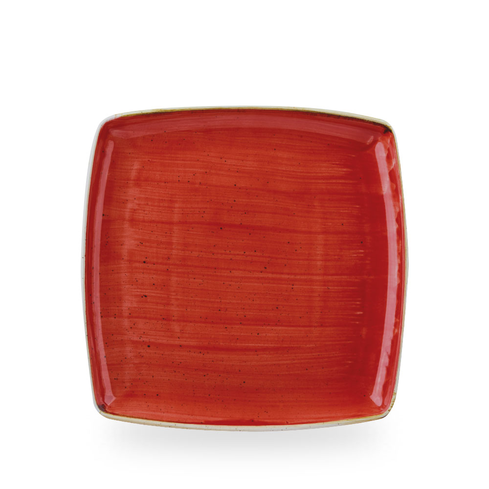 Churchill Stonecast Berry Red Platte Tief Quadr. 26 cm